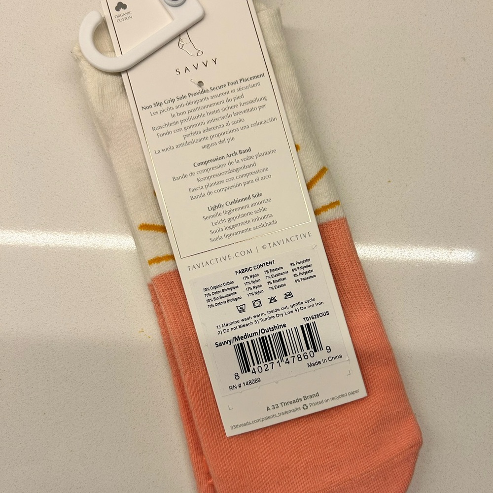 NWT - Pure Barre Sun Sticky Socks - Picture 3 of 3